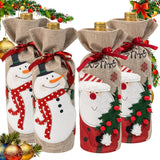 Amazer 3D Christmas Wine Bottle Gift Bags, Reusable Burlap