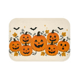 Pumpkin Patch Halloween Bath Mat – Jack-o'-Lanterns & Bats