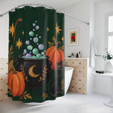 Witchy Folk Cauldron Halloween Shower Curtain