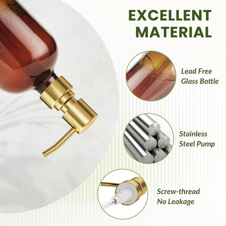 Gold bottle cap with text highlighting excellent material features on a white background