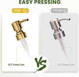 Comparison of two pump cores with text indicating 'Easy Pressing' and '2CC Pump Core' vs '1CC Pump Core'.