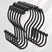 Set of black hooks with spherical ends on a white background