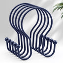 Set of blue hooks on a white background