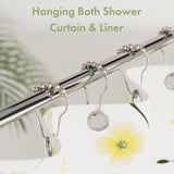 AmazerBath Nickel stainless steel shower curtain rings with holding a shower curtain and liner