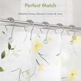 AmazerBath Nickel stainless steel shower curtain rings with shower curtain compatibility