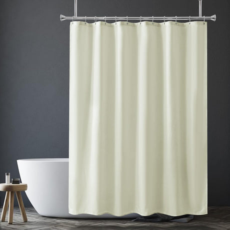 AmazerBath Ivory waterproof fabric shower curtain liner, 72 x 72 inches, main product image.