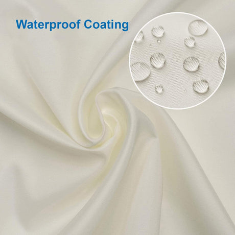 AmazerBath Ivory waterproof fabric shower curtain liner, 72 x 72 inches, detail image 2.