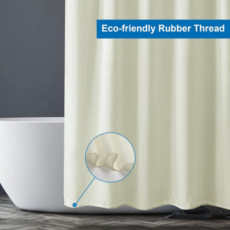 AmazerBath Ivory waterproof fabric shower curtain liner, 72 x 72 inches, detail image 5.