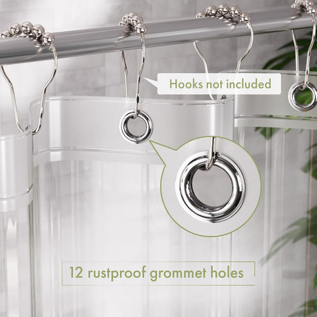 AmazerBath Clear lightweight PEVA shower curtain liner