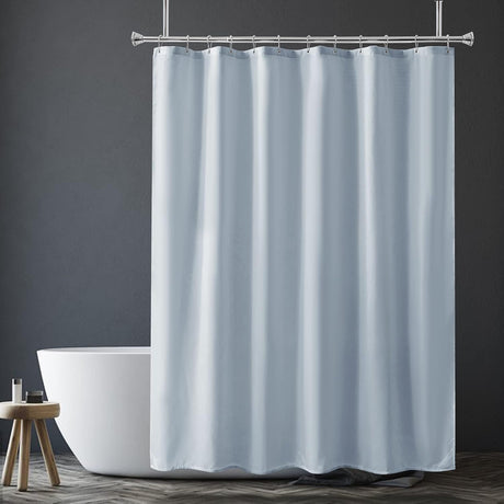 AmazerBath Blue Grey waterproof fabric shower curtain liner, 72 x 72 inches, main product image.