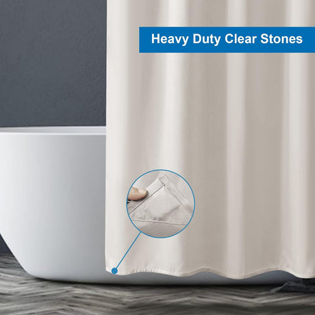 AmazerBath Khaki waterproof fabric shower curtain liner, 72 x 72 inches, detail image 5.