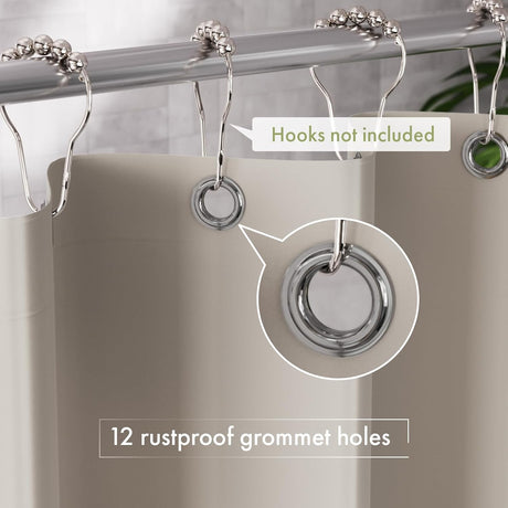 AmazerBath Khaki lightweight PEVA shower curtain liner