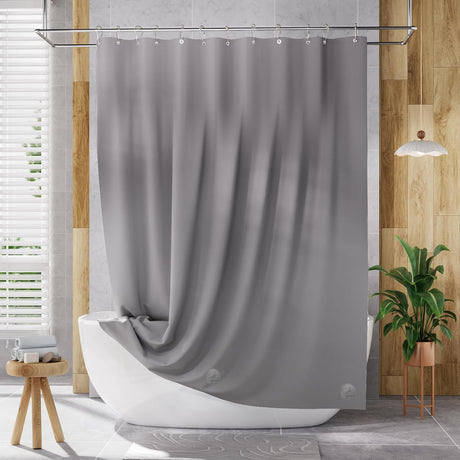 AmazerBath Grey lightweight PEVA shower curtain liner