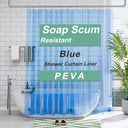 Lightweight PEVA Shower Curtain Liner in blue shown as the main product view.