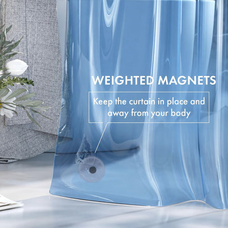 AmazerBath Blue lightweight PEVA shower curtain liner