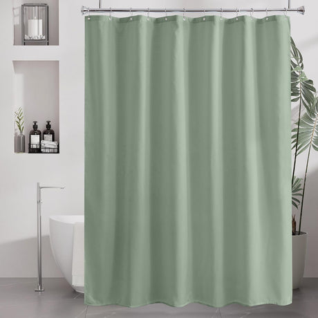 AmazerBath Sage Green waterproof fabric shower curtain liner, 72 x 72 inches, main product image.