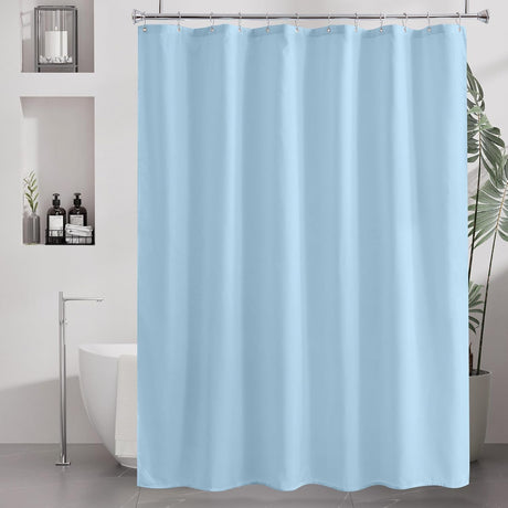 AmazerBath Blue waterproof fabric shower curtain liner, 72 x 72 inches, main product image.