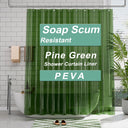 Lightweight PEVA Shower Curtain Liner in green shown as the main product view.