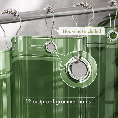 AmazerBath Green lightweight PEVA shower curtain liner