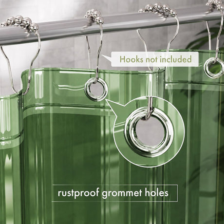 AmazerBath Green lightweight PEVA shower curtain liner