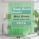Lightweight PEVA Shower Curtain Liner in green shown as the main product view.