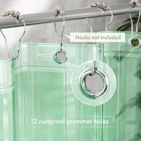 AmazerBath Mint Green lightweight PEVA shower curtain liner