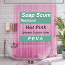 Lightweight PEVA Shower Curtain Liner in pink shown as the main product view.