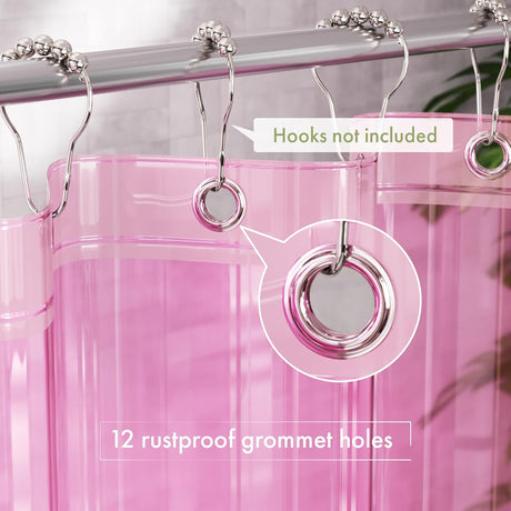 AmazerBath Pink lightweight PEVA shower curtain liner