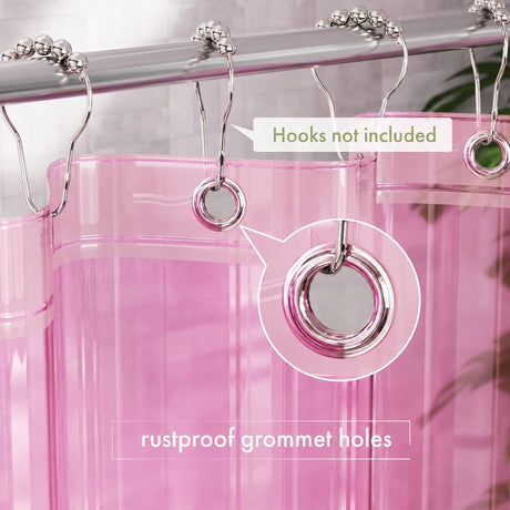 AmazerBath Pink lightweight PEVA shower curtain liner