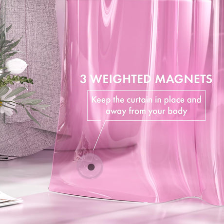 AmazerBath Pink lightweight PEVA shower curtain liner