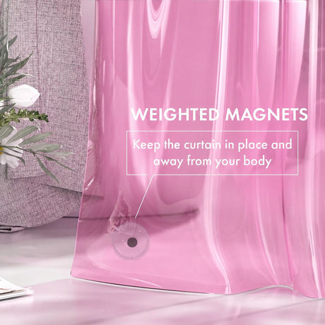 AmazerBath Pink lightweight PEVA shower curtain liner