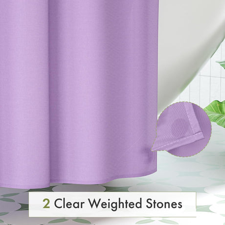 AmazerBath Lavender waterproof fabric shower curtain liner, 72 x 72 inches, detail image 3.
