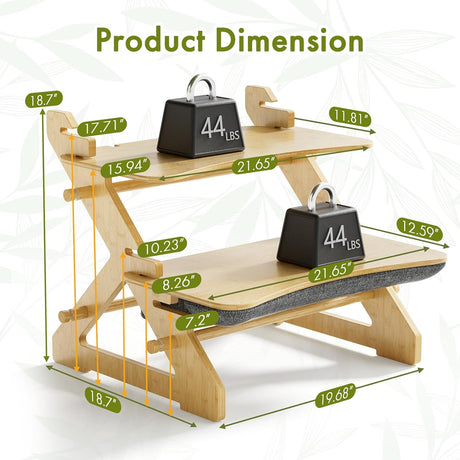 Wooden step platform with measurements and weight indicators on a white background