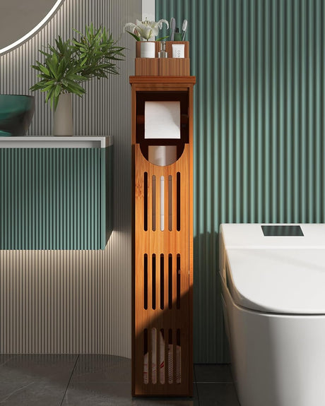 Bamboo Toilet Paper Storage Cabinet