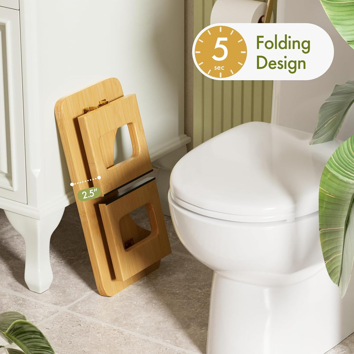 Bamboo Toilet Stool, Squat Potty Stool