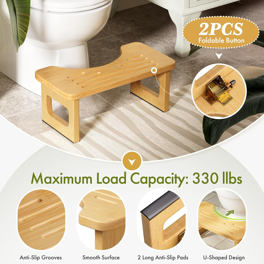 Bamboo Toilet Stool, Squat Potty Stool