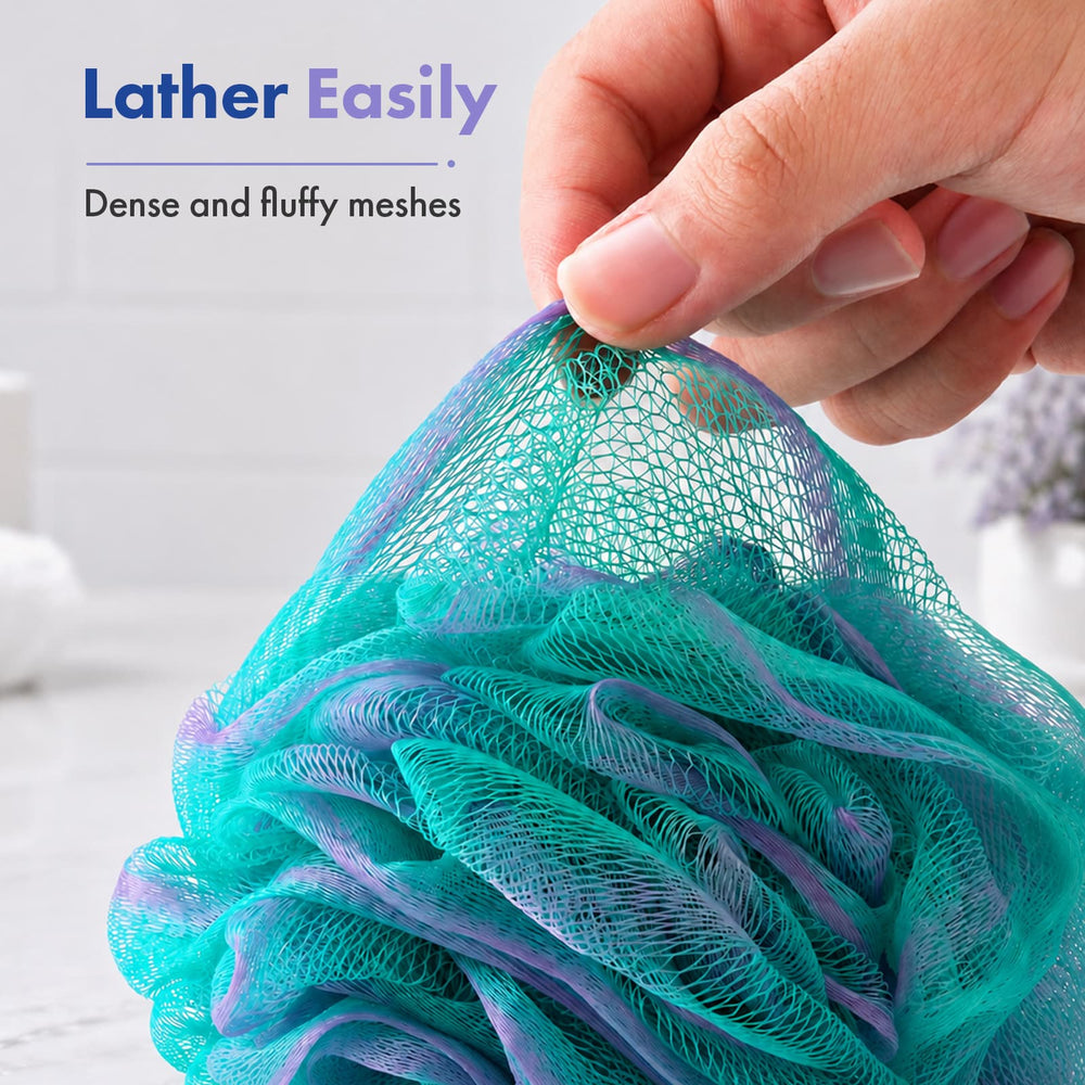 AmazerBath Bath Loofah Sponge Colorful, Set of 4