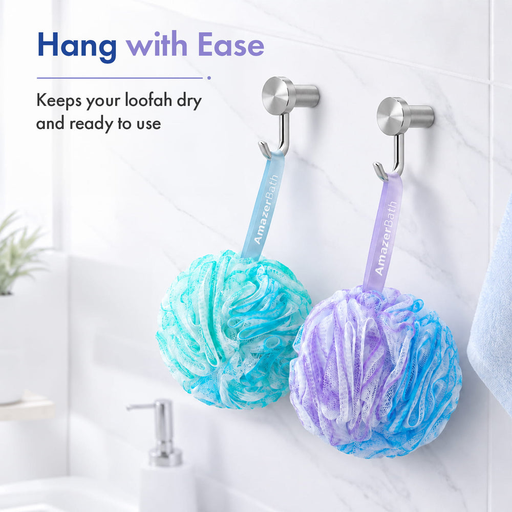 AmazerBath Bath Loofah Sponge Colorful, Set of 4