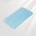 Blue bath mat with textured surface on a light gray background
