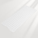 Clear rubber mat with textured surface on a white background