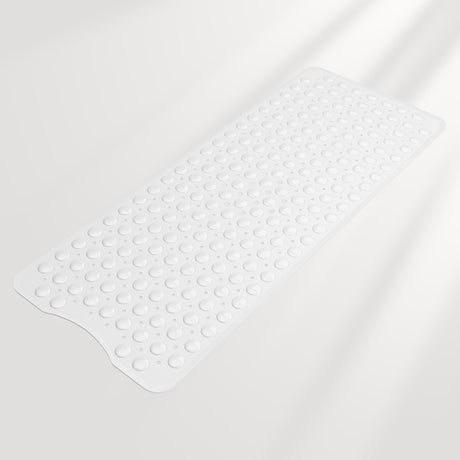 Clear rubber mat with textured surface on a white background