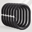 AmazerBath black C-shaped plastic shower curtain rings, set of 24, on a clean background.