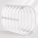Set of clear plastic rings on a light gray background