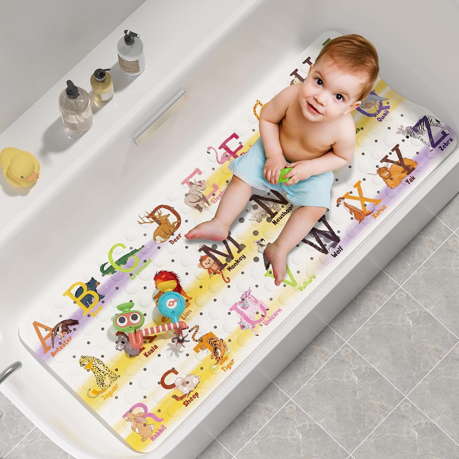 AmazerBath Cartoon Non Slip Bathtub Mat, 40 x 16 Inches