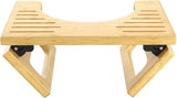 Wooden step stool with a white background