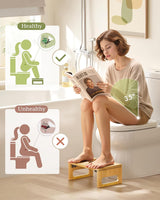 AmazerBath Collapsible Bamboo Toilet Stool for Bathroom
