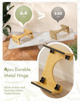 AmazerBath Collapsible Bamboo Toilet Stool for Bathroom