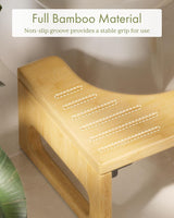 AmazerBath Collapsible Bamboo Toilet Stool for Bathroom
