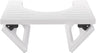 White folding stool with black brackets on a white background