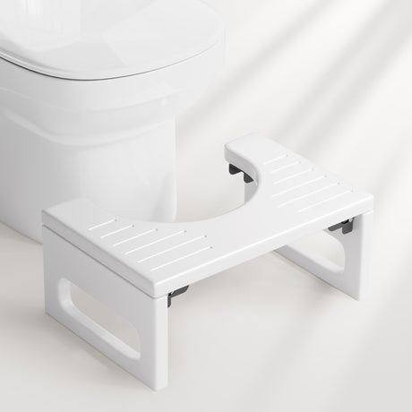 White toilet stool with a white background